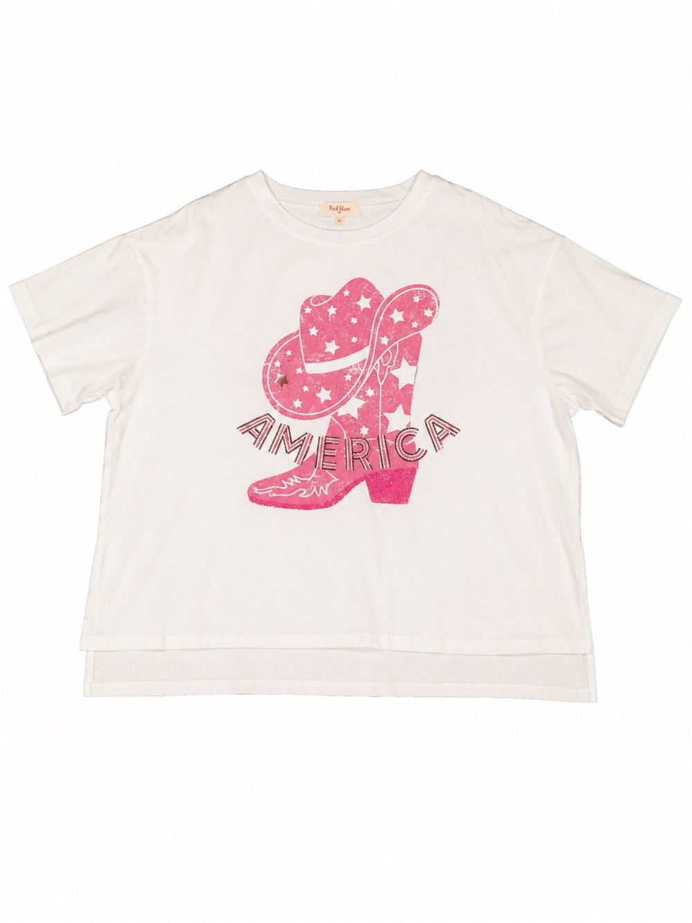 Peach Love California White Tee with Pink Graphic